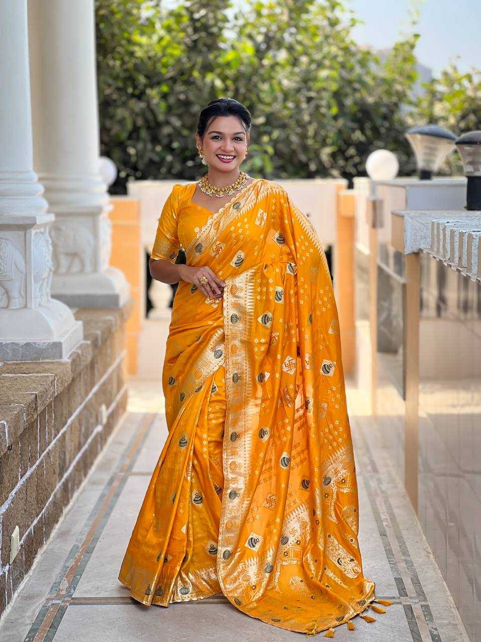 Ynf Dola Silk RIN150 Swastik Silk Sarees Wedding Collections Festive Collections Wholesale Dola Silk Sarees Traditional Silk Sarees Silk Sarees With Blouse Manufacturer