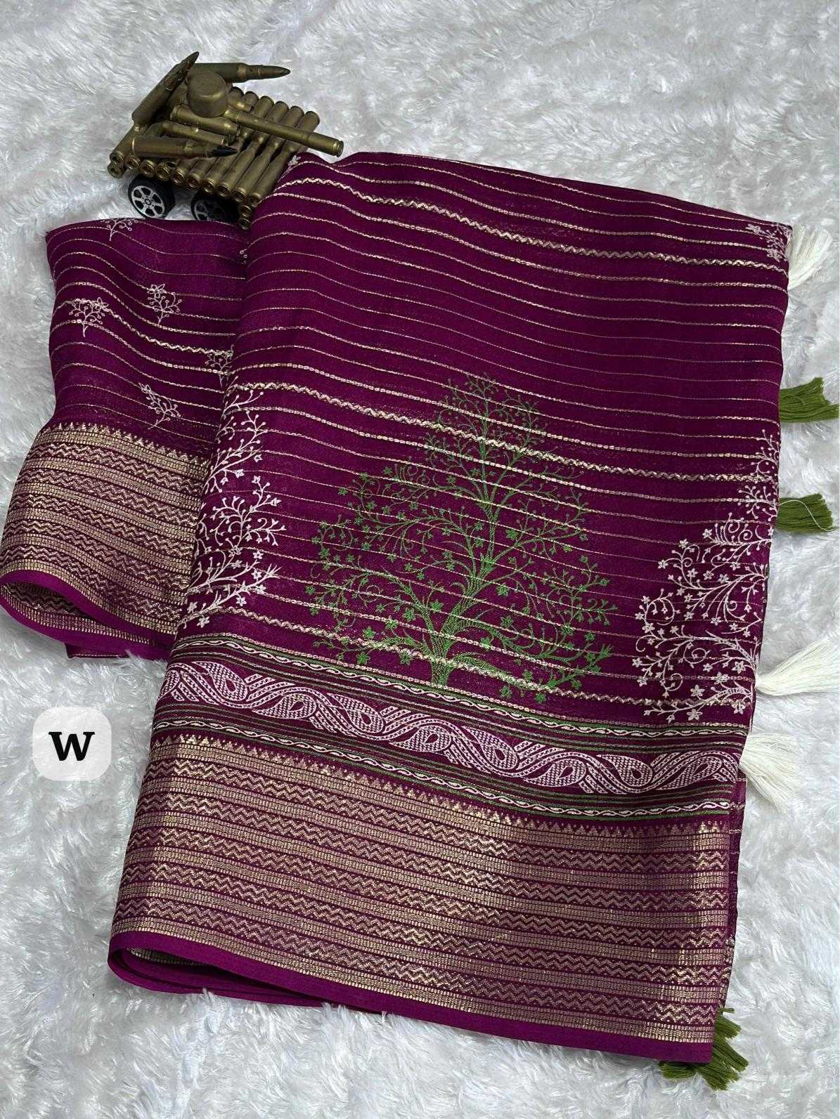 Ynf Dull Moss KESH500 Karishma Sarees Wholesale Printed Sarees Jacquard Saree Zari Border Sarees Manufacturer