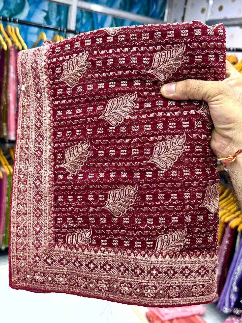 Ynf Fancy KESH114 4262 Sarees Wholesale Embroidered Sarees Stone Work Saree Zari Border Sarees Manufacturer