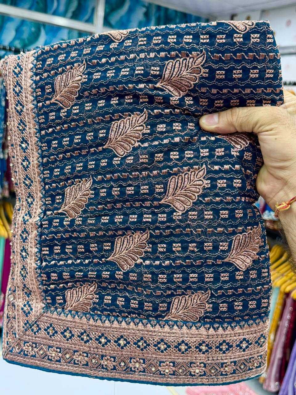 Ynf Fancy KESH114 4262 Sarees Wholesale Embroidered Sarees Stone Work Saree Zari Border Sarees Manufacturer