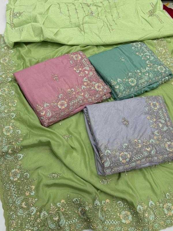 Ynf Fancy KESH114 6385 Sarees Wholesale Embroidered Sarees Stone Work Saree Zari Border Sarees Manufacturer