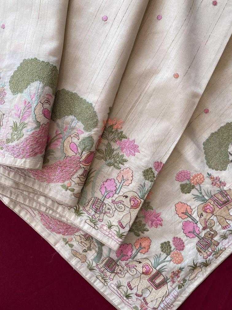 Ynf Fancy KESH249 SPRING VALLEY Sarees Festive Collections Wholesale Embroidered Sarees Tussar Sarees Onam Collections Manufacturer