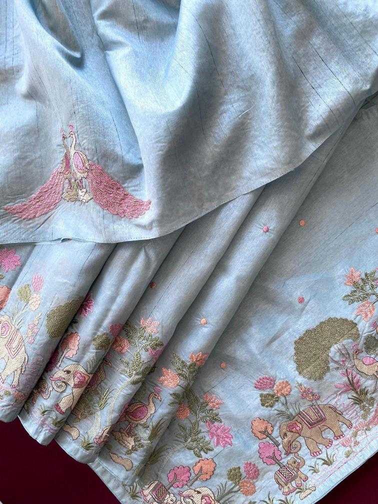 Ynf Fancy KESH249 SPRING VALLEY Sarees Festive Collections Wholesale Embroidered Sarees Tussar Sarees Onam Collections Manufacturer