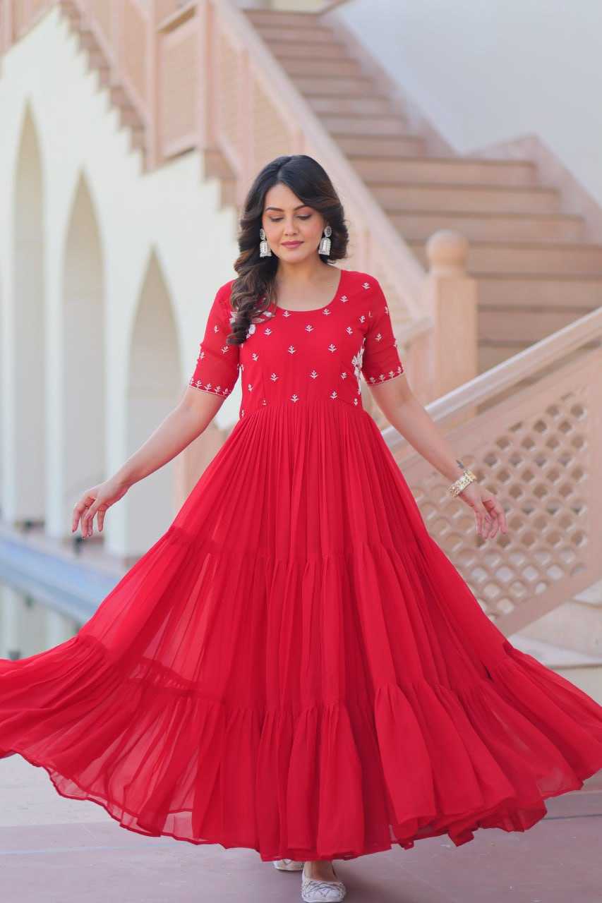 Ynf Faux Blooming KESH489 1173 Gowns Wholesale Embroidery Gowns Anarkali Gown Long Gowns Manufacturer