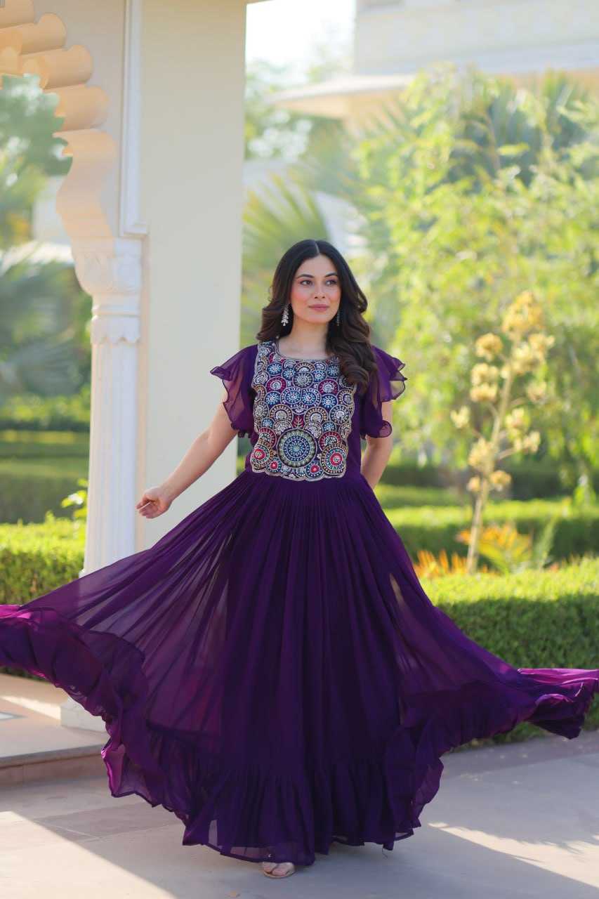 Ynf Faux Blooming KESH489 1179 Gowns Wedding Collections Festive Collections Wholesale Embroidery Gowns Party Wear Gowns Sequin Gowns Manufacturer