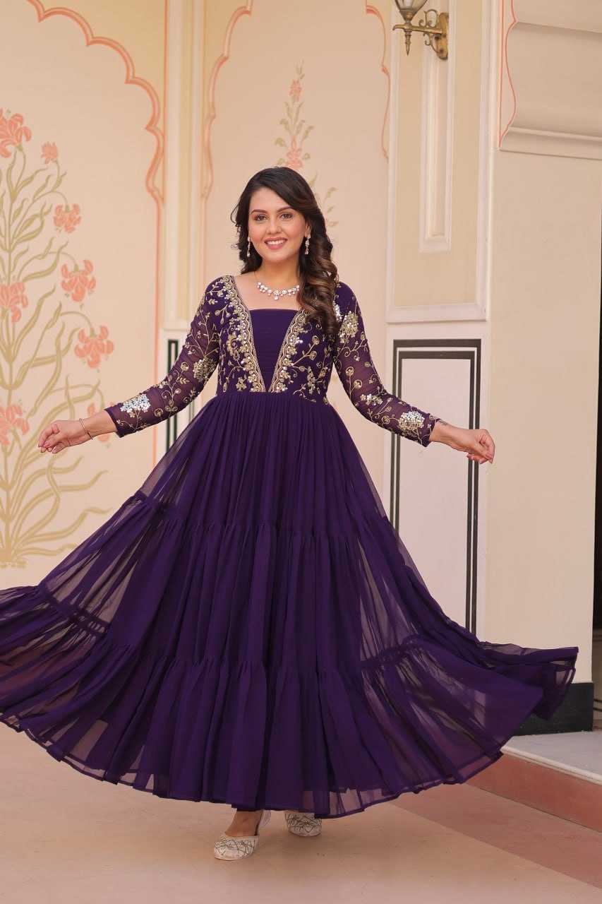 Ynf Faux Blooming KESH491 9237 Gowns Wholesale Printed Gowns Embroidery Gowns Party Gowns Manufacturer