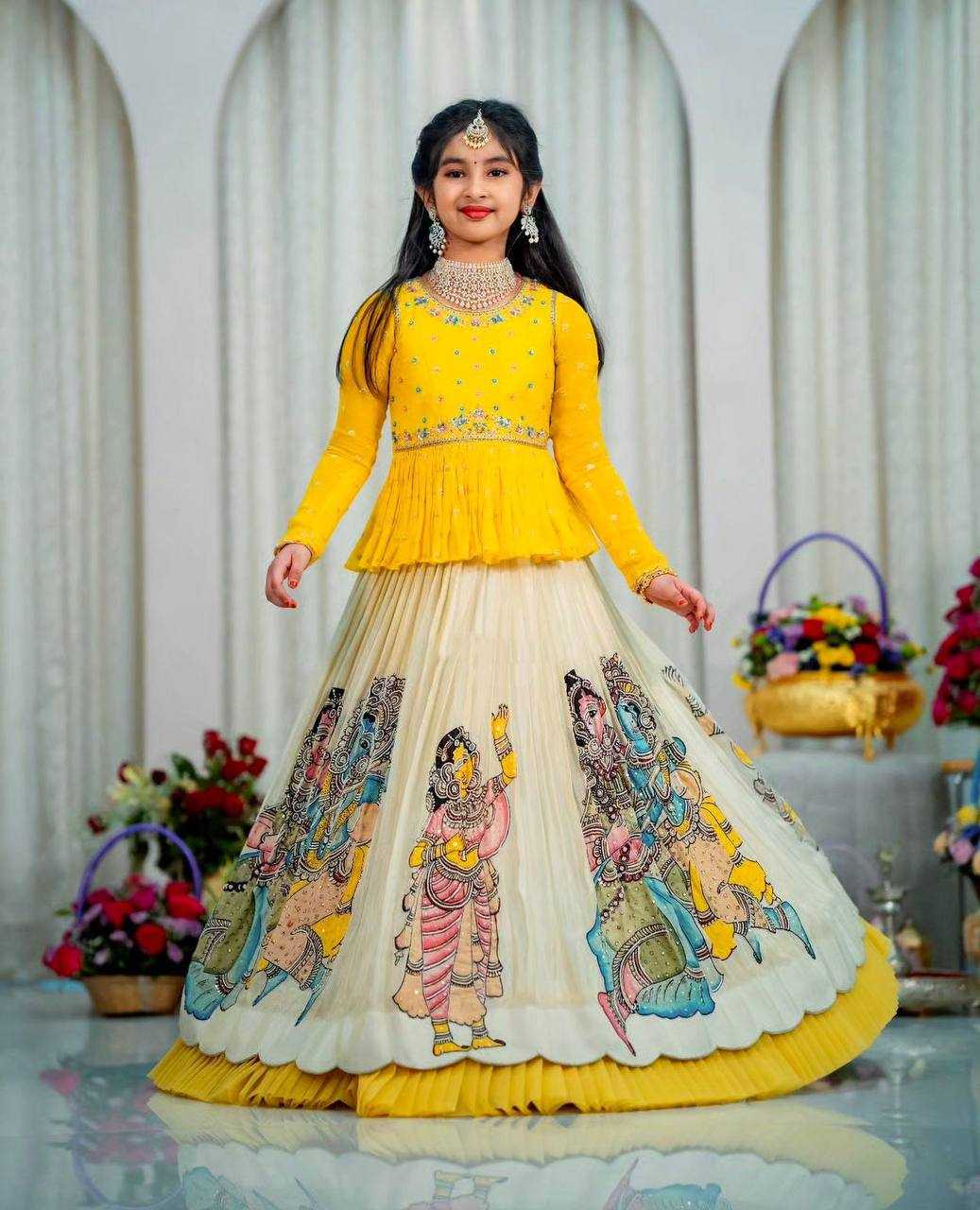 Ynf Faux Georgette KESH415 185 Kids Wear Wholesale Kids Lehenga Kids Lehenga Choli Kids Party Wear Ethnic Manufacturer