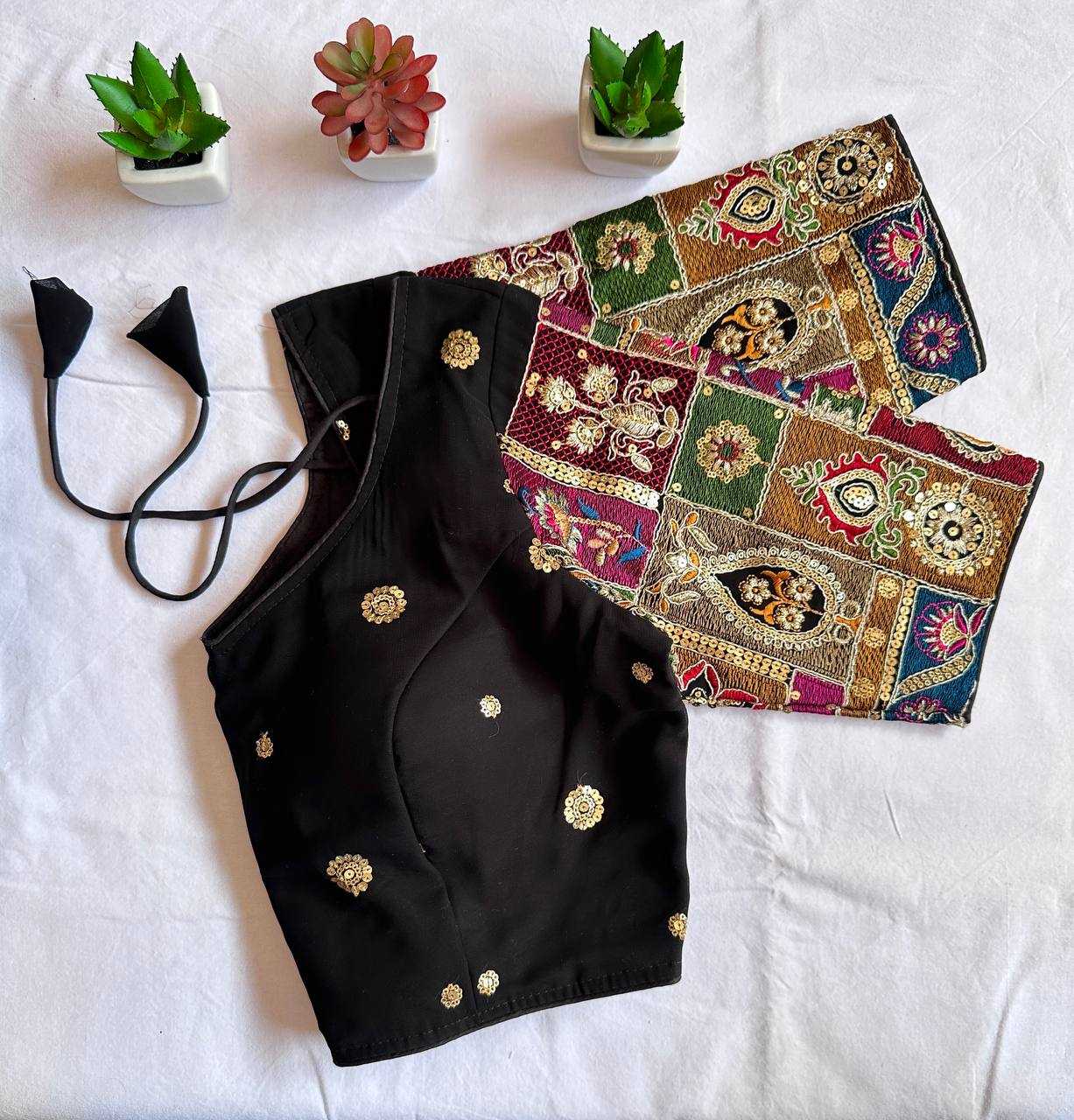 Ynf Faux Georgette KESH437 Black Rani Readymade Blouses Wholesale Blouse Designer Blouse Party Wear Blouse Manufacturer