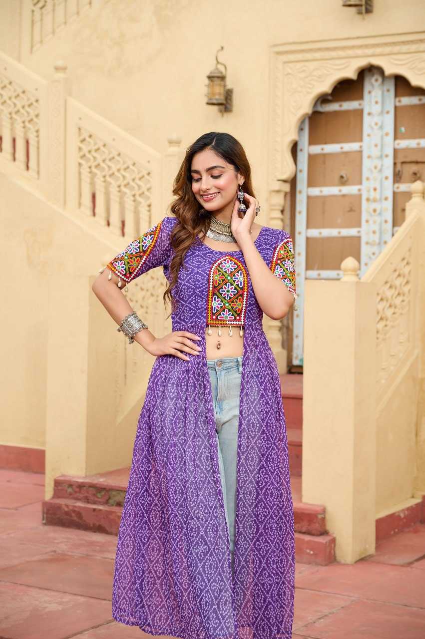 Ynf Faux Georgette KESH489 1189 Kurti Festive Collections Wholesale Festive Kurtis Bandhani Kurtis Manufacturer