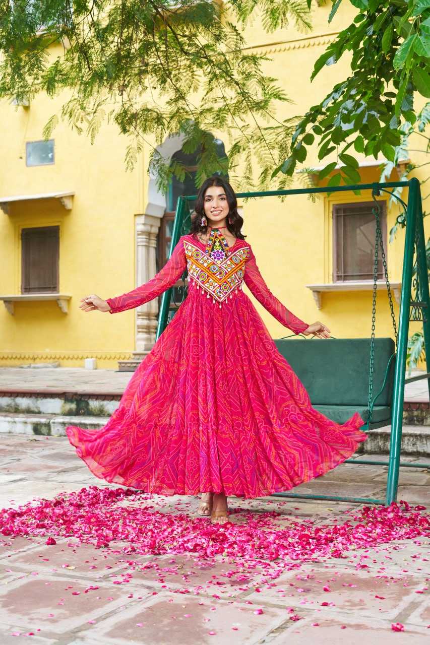 Ynf Faux Georgette KESH489 1194 Gowns Festive Collections Wholesale Georgette Gown Navratri Chaniya Choli Manufacturer