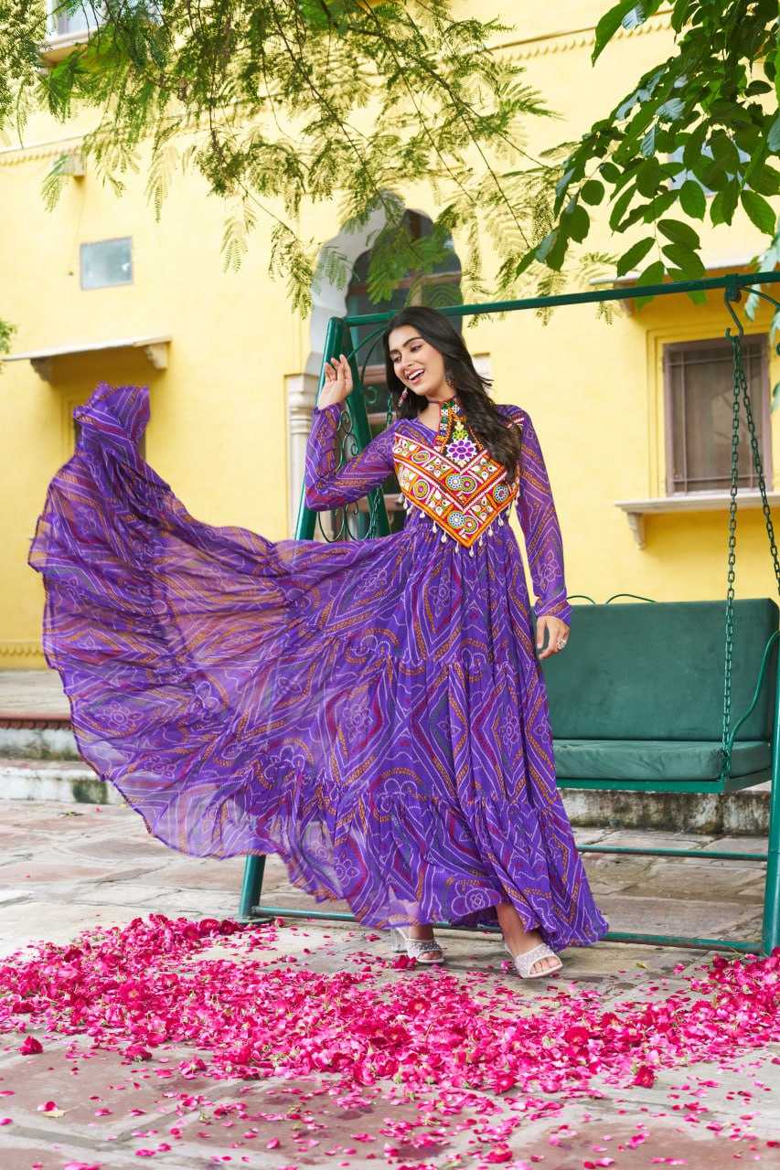 Ynf Faux Georgette KESH489 1194 Gowns Festive Collections Wholesale Georgette Gown Navratri Chaniya Choli Manufacturer