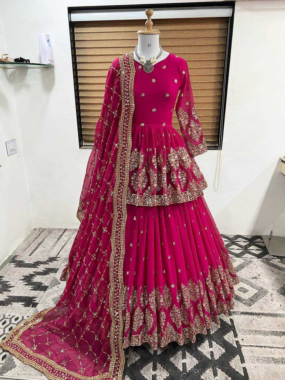 Ynf Faux Georgette KESH499 258 Lehengas Wholesale Fancy Lehenga Embroidered Lehenga Sequins Lehenga Manufacturer
