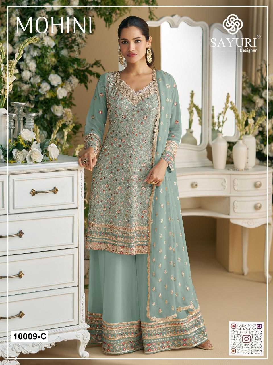 Ynf Faux Georgette KESH504 10009 Suits & Dresses Wedding Collections Festive Collections Wholesale Embroidery Suits Georgette Suit Designer Suits Manufacturer