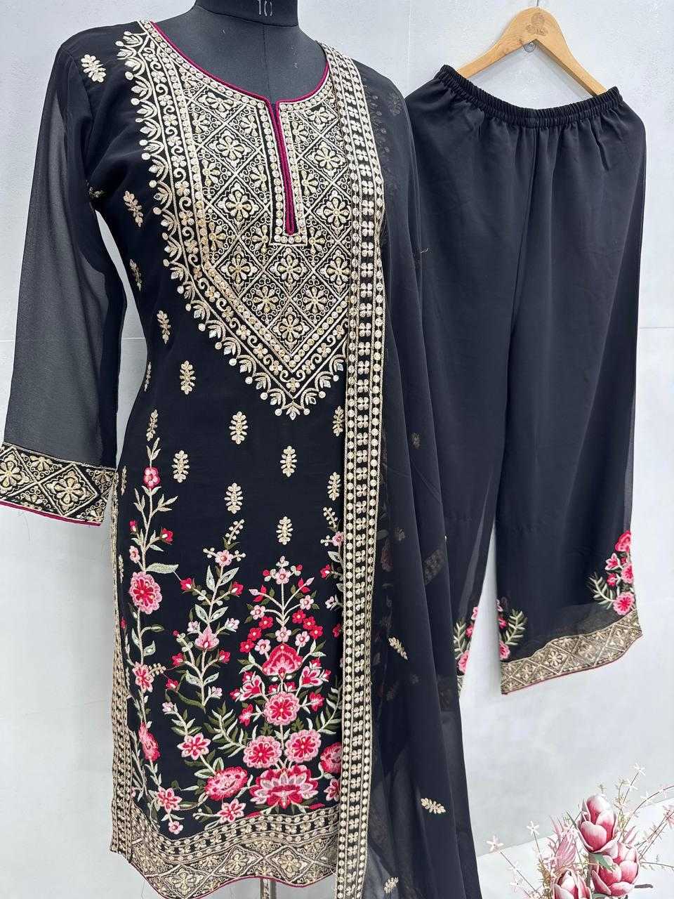 Ynf Faux Georgette KESH512 1686 Suits & Dresses Wholesale Ladies Suits Embroidery Suits Palazzo Suit Manufacturer