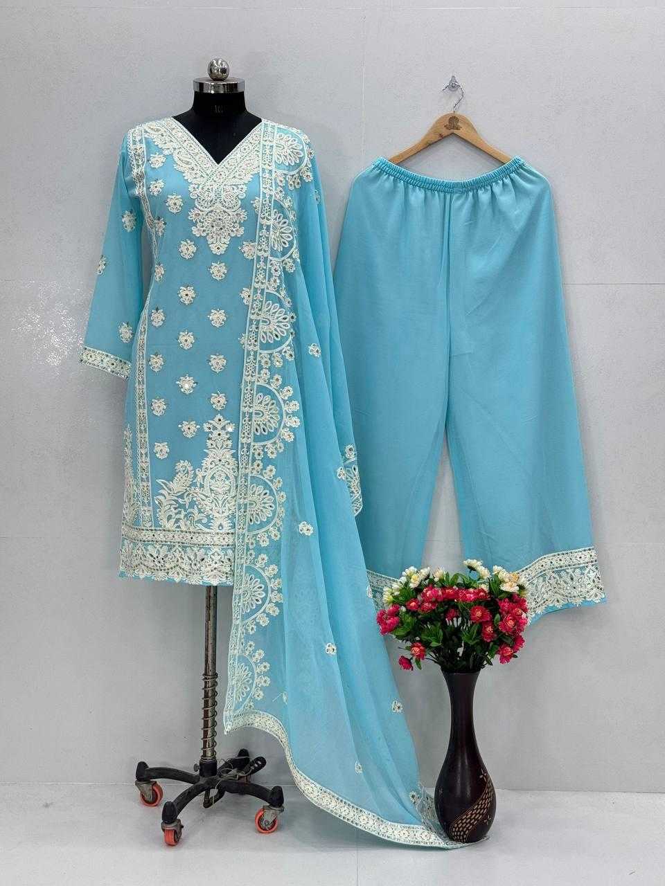 Ynf Faux Georgette KESH512 1688 Suits & Dresses Wholesale Ladies Suits Embroidery Suits Palazzo Suit Manufacturer