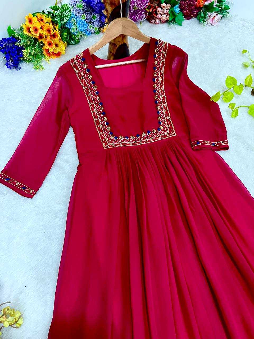 Ynf Faux Georgette KESH513 439 Kurti Wholesale Party Wear Kurtis Designer Kurtis Fancy Kurti Manufacturer