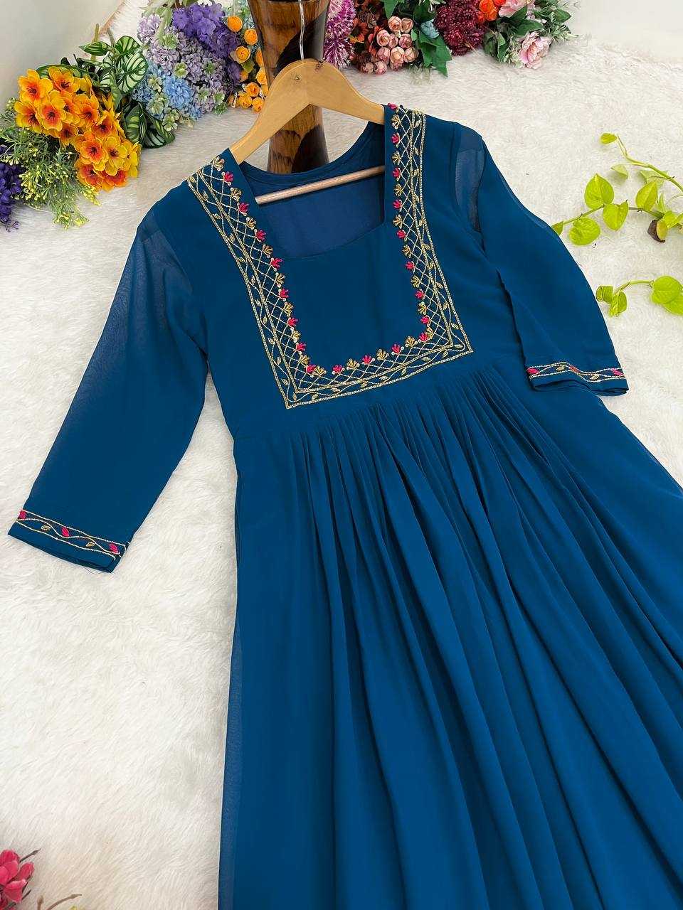 Ynf Faux Georgette KESH513 439 Kurti Wholesale Party Wear Kurtis Designer Kurtis Fancy Kurti Manufacturer