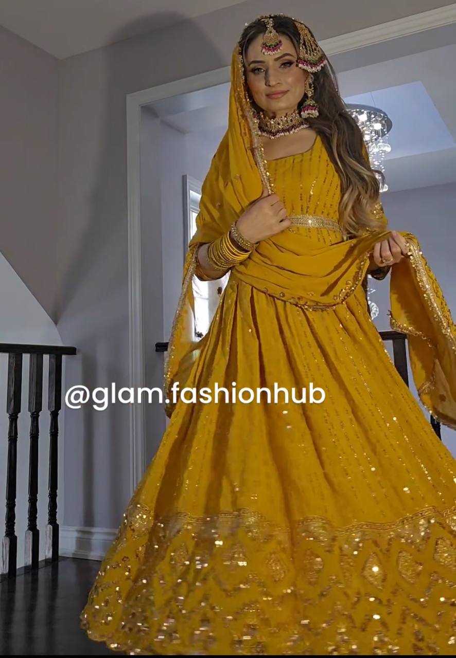 Ynf Faux Georgette KESH523 201 Gowns Wholesale Fancy Gowns Party Wear Gowns Designer Gowns Manufacturer