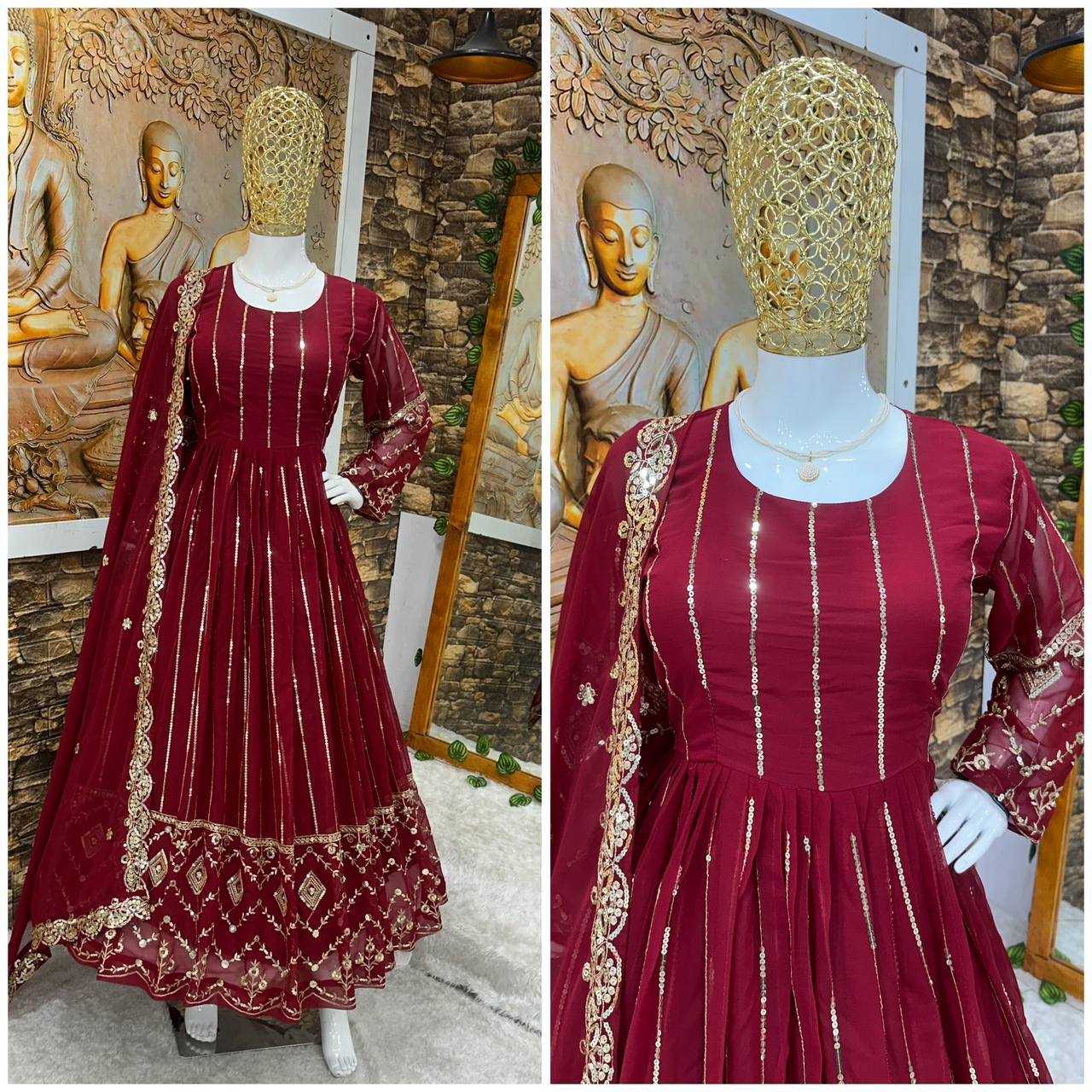 Ynf Faux Georgette KESH523 201 Gowns Wholesale Fancy Gowns Party Wear Gowns Designer Gowns Manufacturer