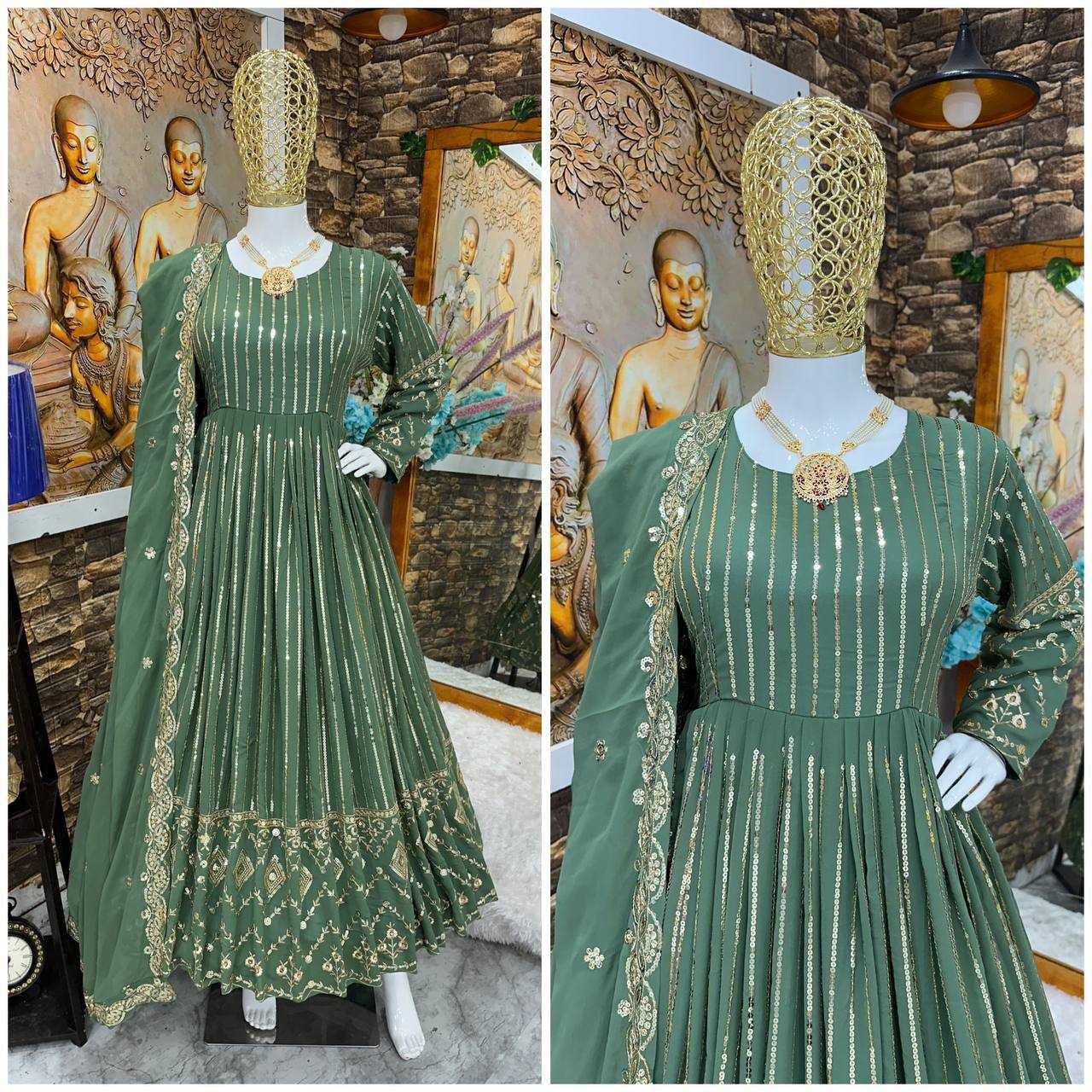 Ynf Faux Georgette KESH523 201 Gowns Wholesale Fancy Gowns Party Wear Gowns Designer Gowns Manufacturer