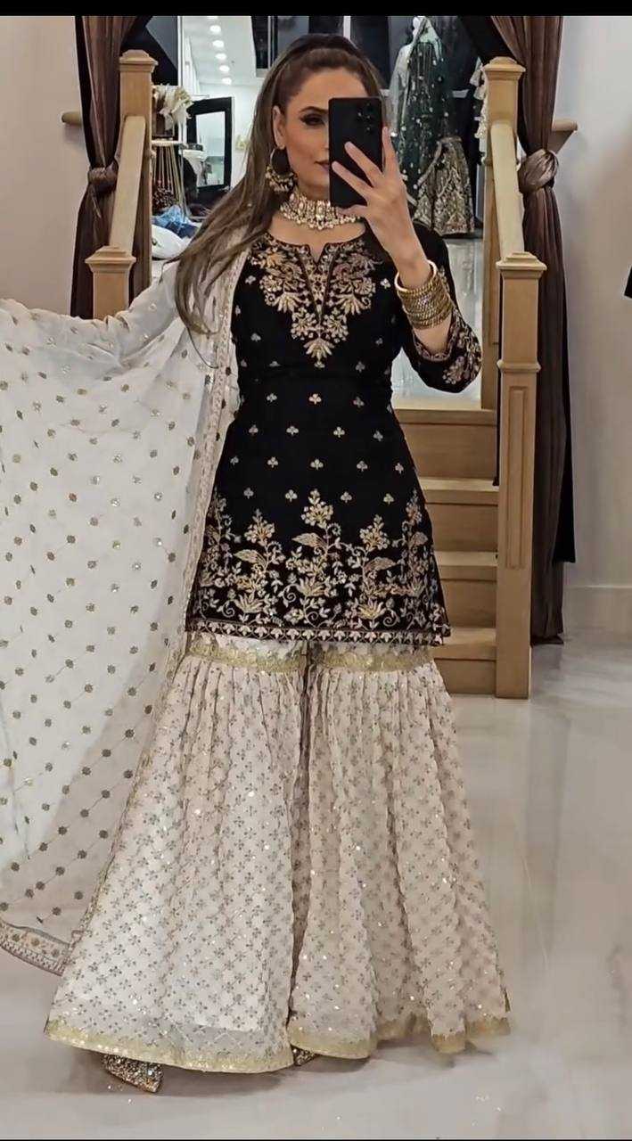 Ynf Faux Georgette KESH523 264 Suits & Dresses Wedding Collections Festive Collections Wholesale Georgette Suit Designer Suits Embroidered Suits Manufacturer