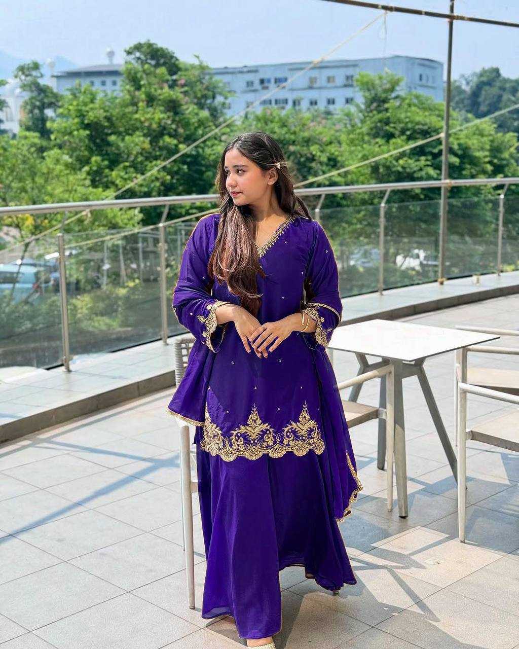Ynf Faux Georgette KESH523 274 Suits & Dresses Wedding Collections Festive Collections Wholesale Embroidery Suits Georgette Suit Wedding Outfits Manufacturer