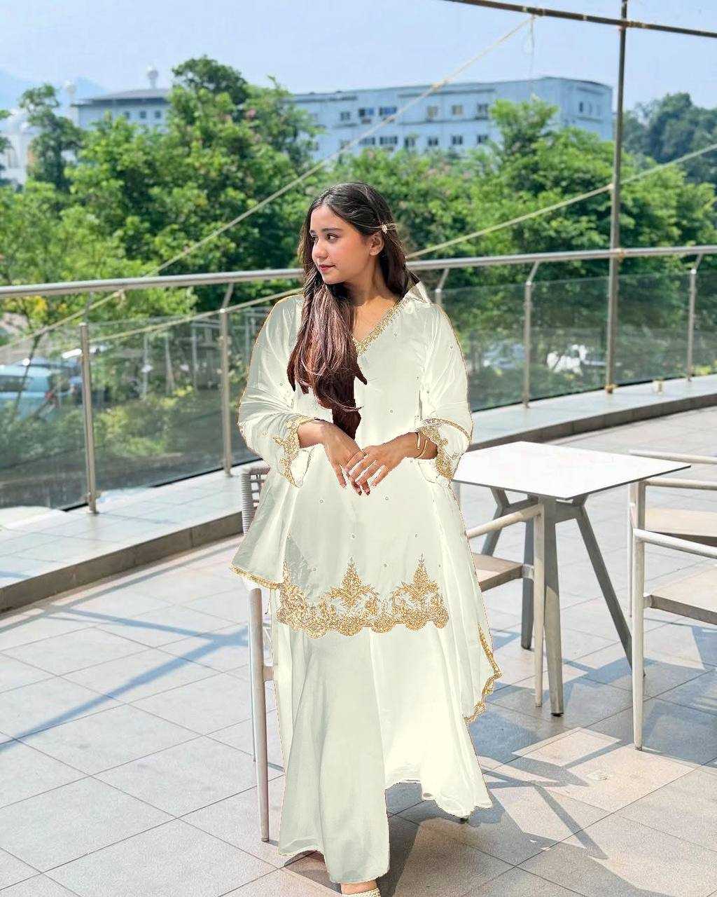 Ynf Faux Georgette KESH523 274 Suits & Dresses Wedding Collections Festive Collections Wholesale Embroidery Suits Georgette Suit Wedding Outfits Manufacturer