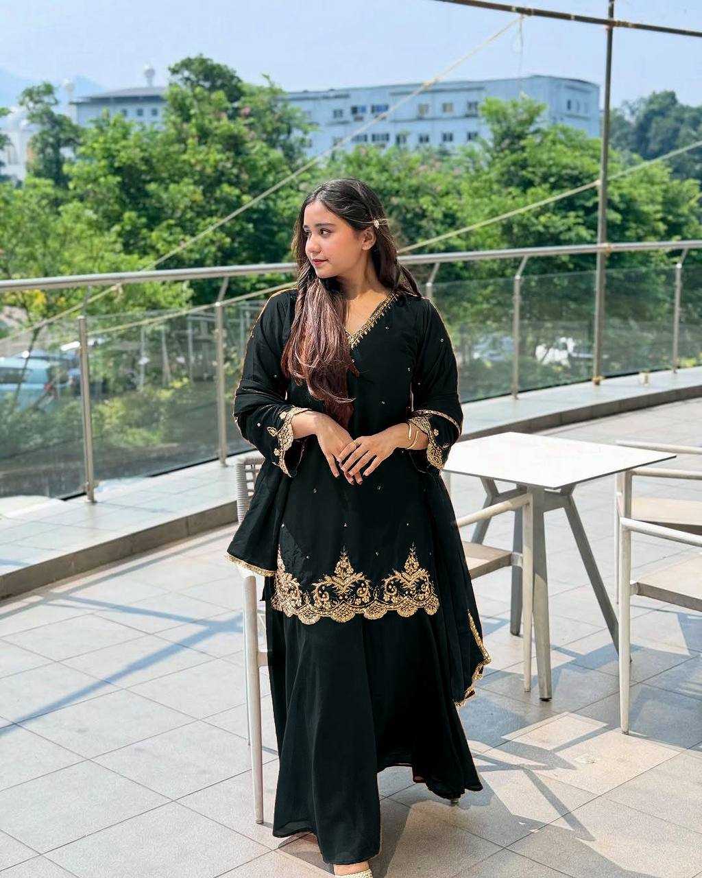 Ynf Faux Georgette KESH523 274 Suits & Dresses Wedding Collections Festive Collections Wholesale Embroidery Suits Georgette Suit Wedding Outfits Manufacturer