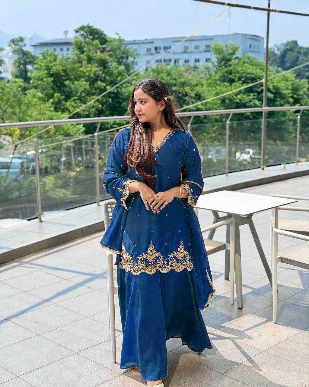 Ynf Faux Georgette KESH523 274 Suits & Dresses Wedding Collections Festive Collections Wholesale Embroidery Suits Georgette Suit Wedding Outfits Manufacturer
