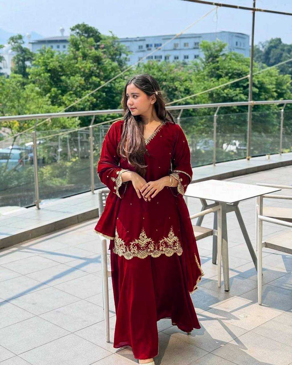 Ynf Faux Georgette KESH523 274 Suits & Dresses Wedding Collections Festive Collections Wholesale Embroidery Suits Georgette Suit Wedding Outfits Manufacturer
