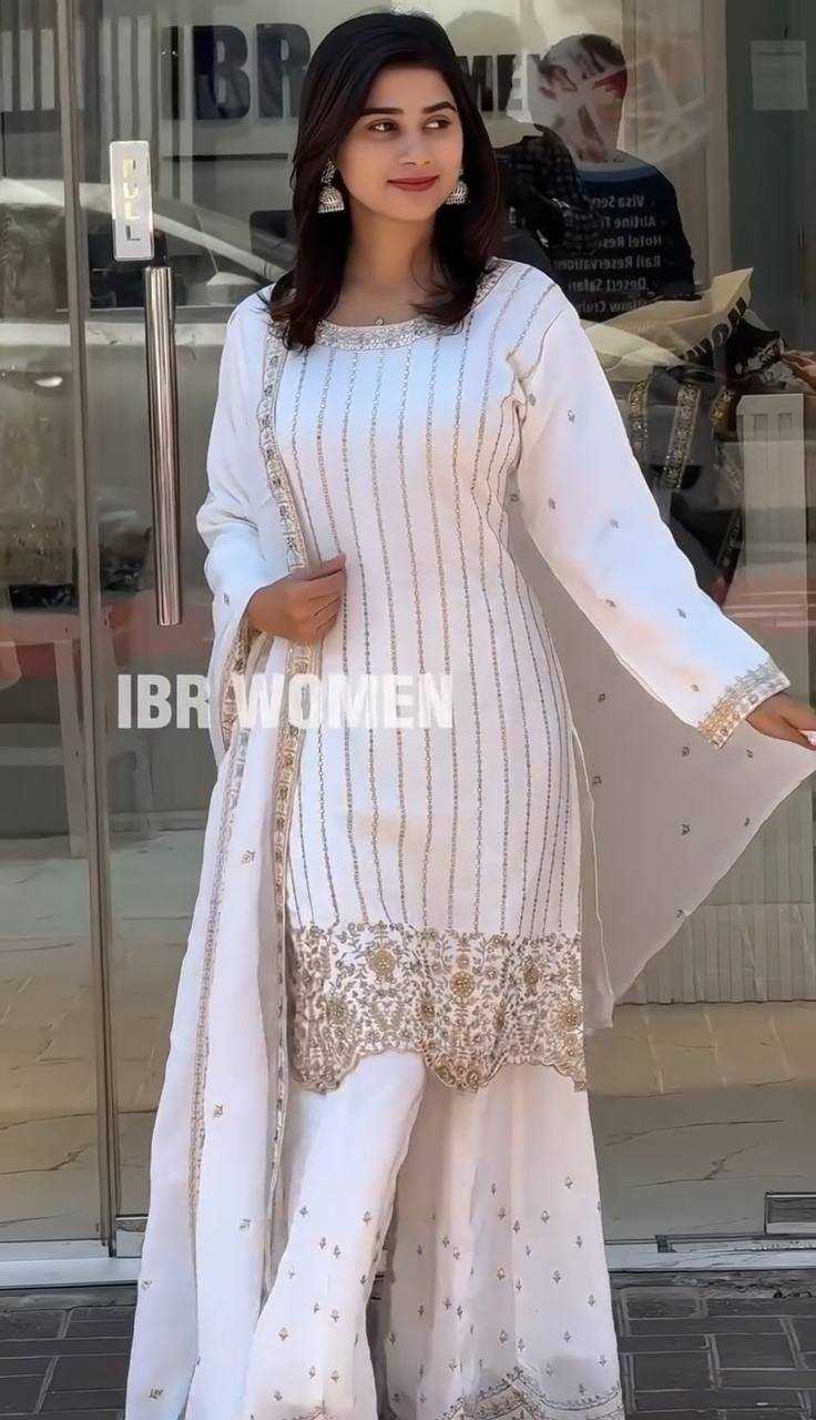Ynf Faux Georgette KESH526 105 Suits & Dresses Wedding Collections Festive Collections Wholesale Palazzo Suit Georgette Suit Embroidered Suits Manufacturer