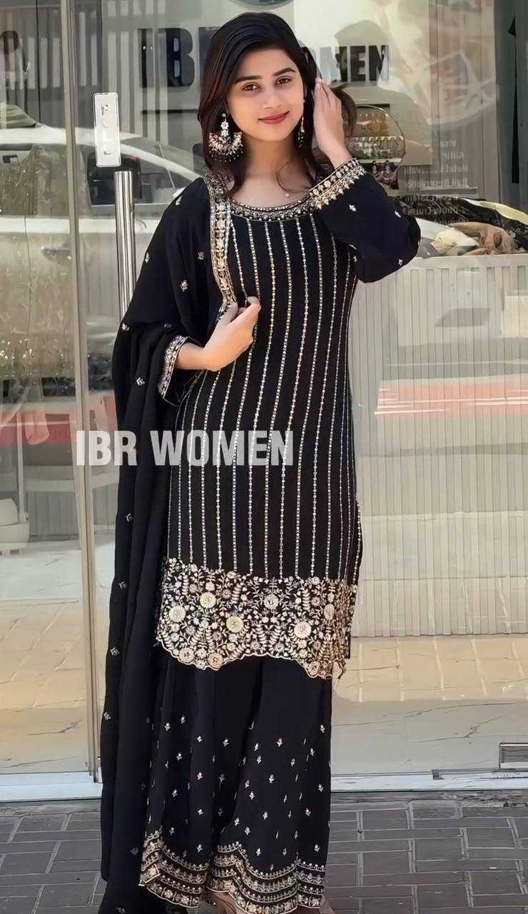 Ynf Faux Georgette KESH526 105 Suits & Dresses Wedding Collections Festive Collections Wholesale Palazzo Suit Georgette Suit Embroidered Suits Manufacturer