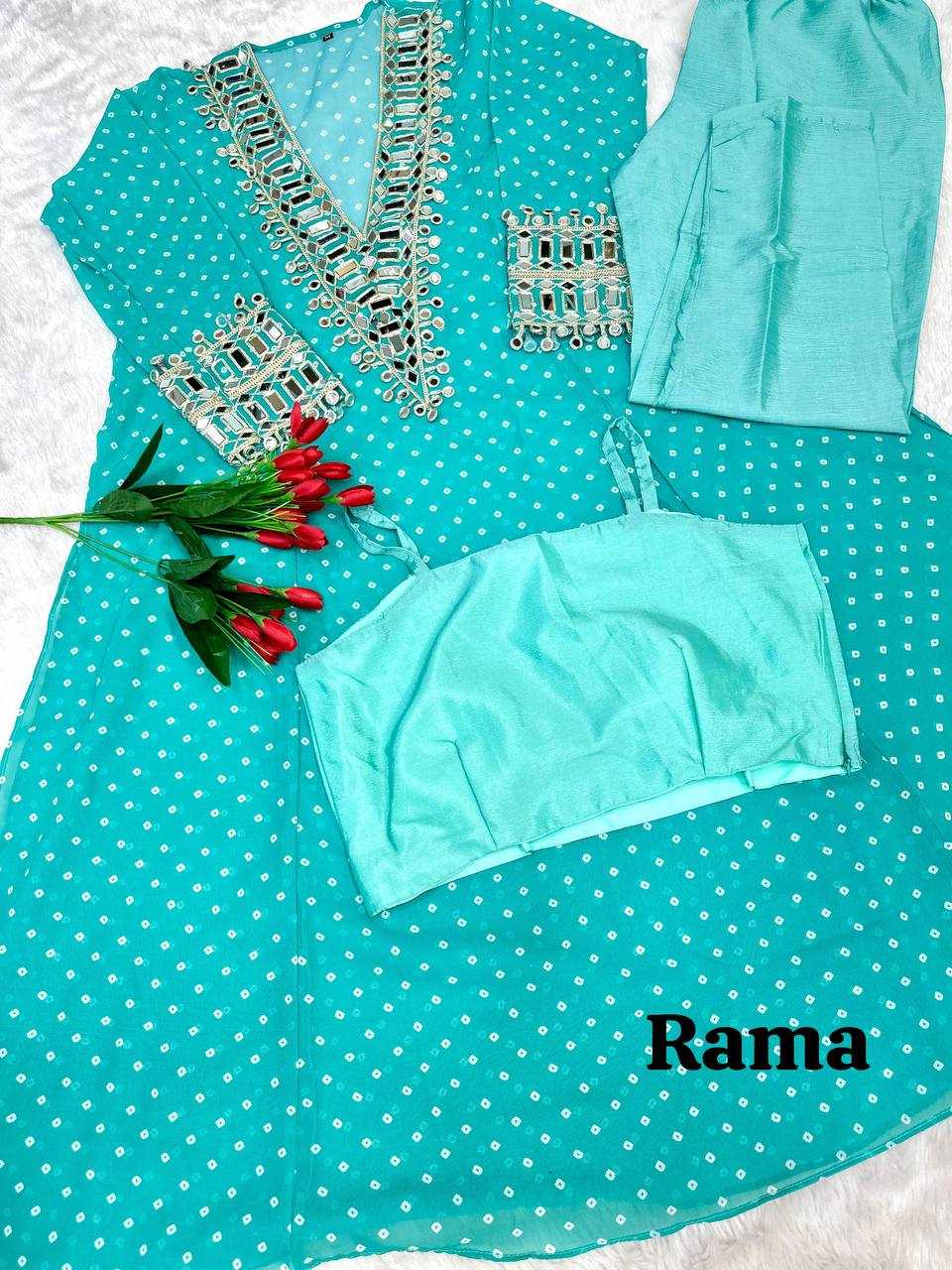Ynf Faux Georgette KESH531 1037 Kurti Wholesale Casual Kurtis Festive Kurtis Mirror Work Kurti Embroidered Kurtis Manufacturer