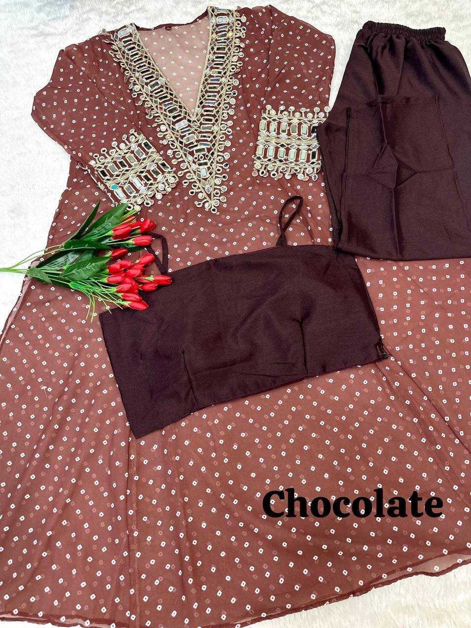 Ynf Faux Georgette KESH531 1037 Kurti Wholesale Casual Kurtis Festive Kurtis Mirror Work Kurti Embroidered Kurtis Manufacturer