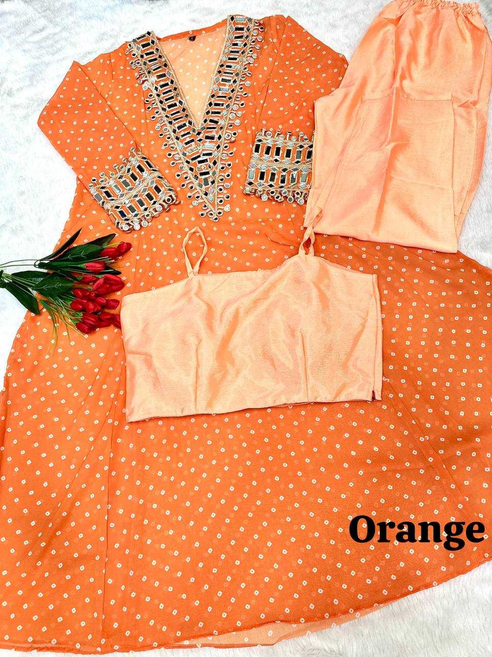 Ynf Faux Georgette KESH531 1037 Kurti Wholesale Casual Kurtis Festive Kurtis Mirror Work Kurti Embroidered Kurtis Manufacturer
