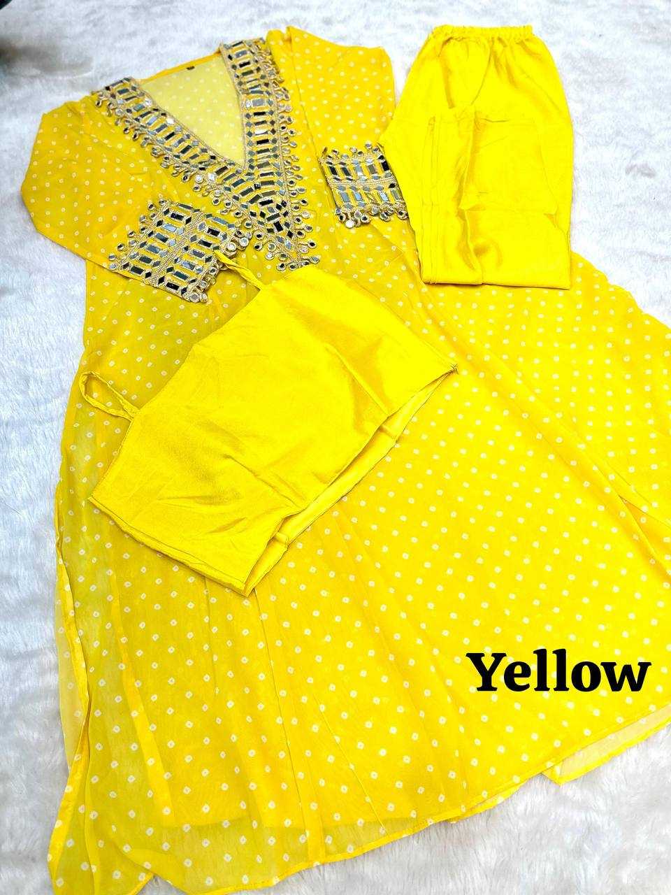 Ynf Faux Georgette KESH531 1037 Kurti Wholesale Casual Kurtis Festive Kurtis Mirror Work Kurti Embroidered Kurtis Manufacturer