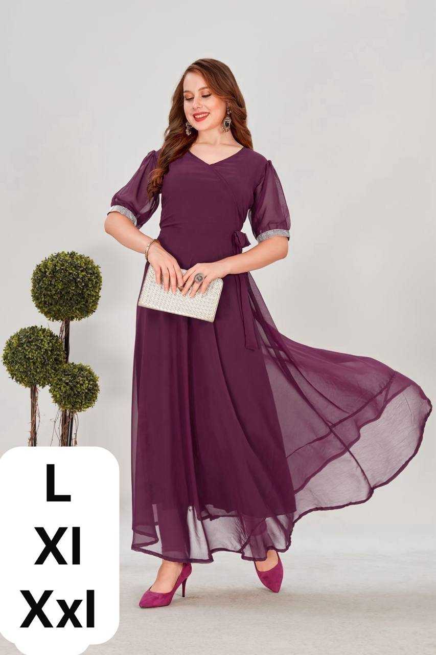 Ynf Faux Georgette KESH544 213 Gowns Wholesale Fancy Gowns Party Gowns Long Gowns Sleeveless Gowns Manufacturer