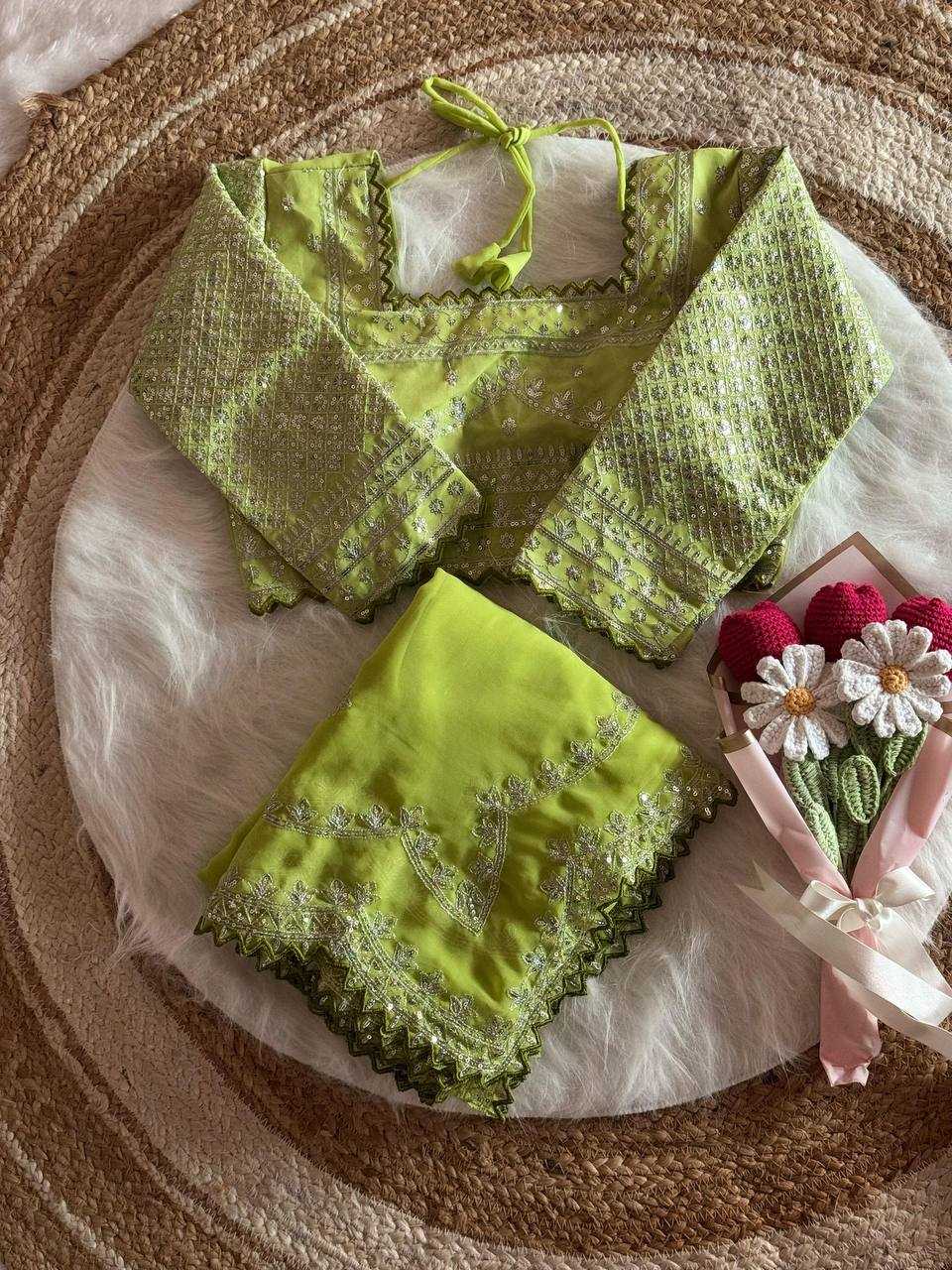 Ynf Faux Georgette RIN105 Sun-Flower Sarees Wedding Collections Festive Collections Wholesale Georgette Sarees Embroidered Sarees Sarees With Blouse Manufacturer