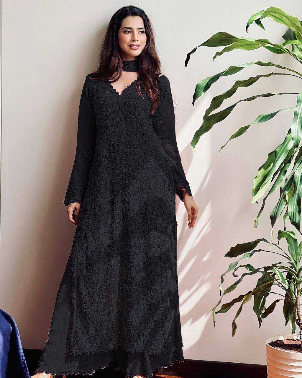 Ynf Faux Georgette RIN110 170 Kurti Wholesale Embroidered Kurtis Kurti With Palazzo Manufacturer