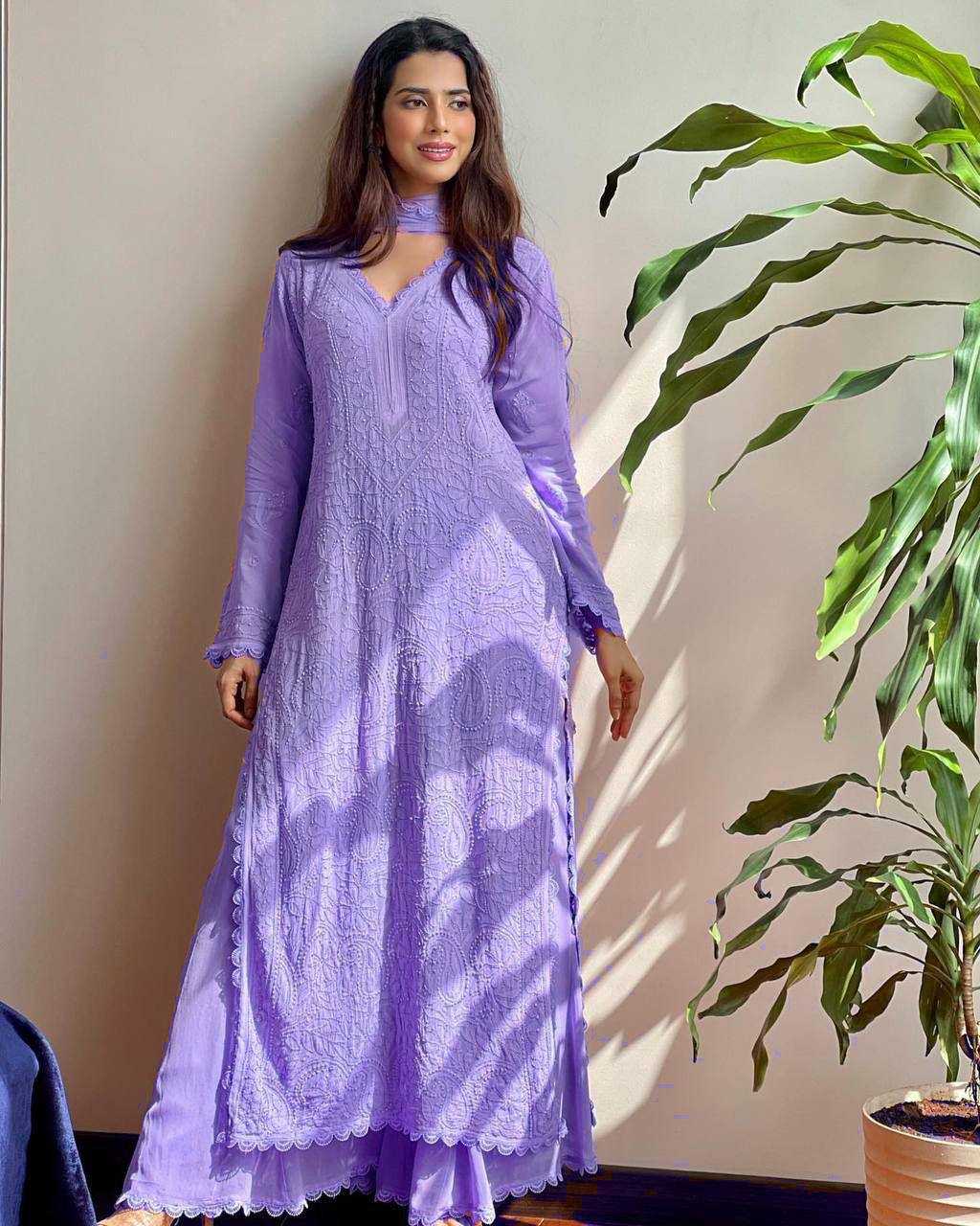 Ynf Faux Georgette RIN110 170 Suits & Dresses Wedding Collections Festive Collections Wholesale Embroidery Suits Palazzo Suit Georgette Suit Manufacturer