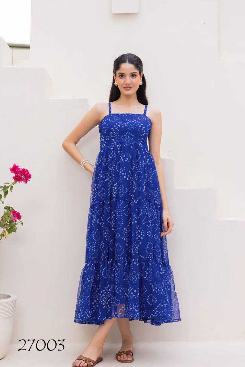 Ynf Faux Georgette RIN131 27001 Gowns Plus Size Collections Wholesale Printed Gowns Fancy Gowns Sleeveless Gowns Manufacturer