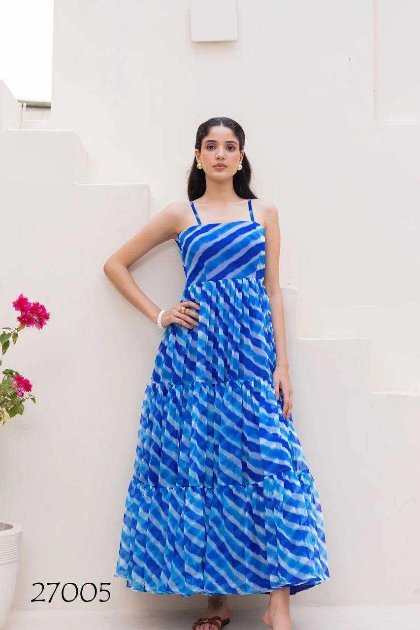 Ynf Faux Georgette RIN131 27001 Gowns Plus Size Collections Wholesale Printed Gowns Fancy Gowns Sleeveless Gowns Manufacturer