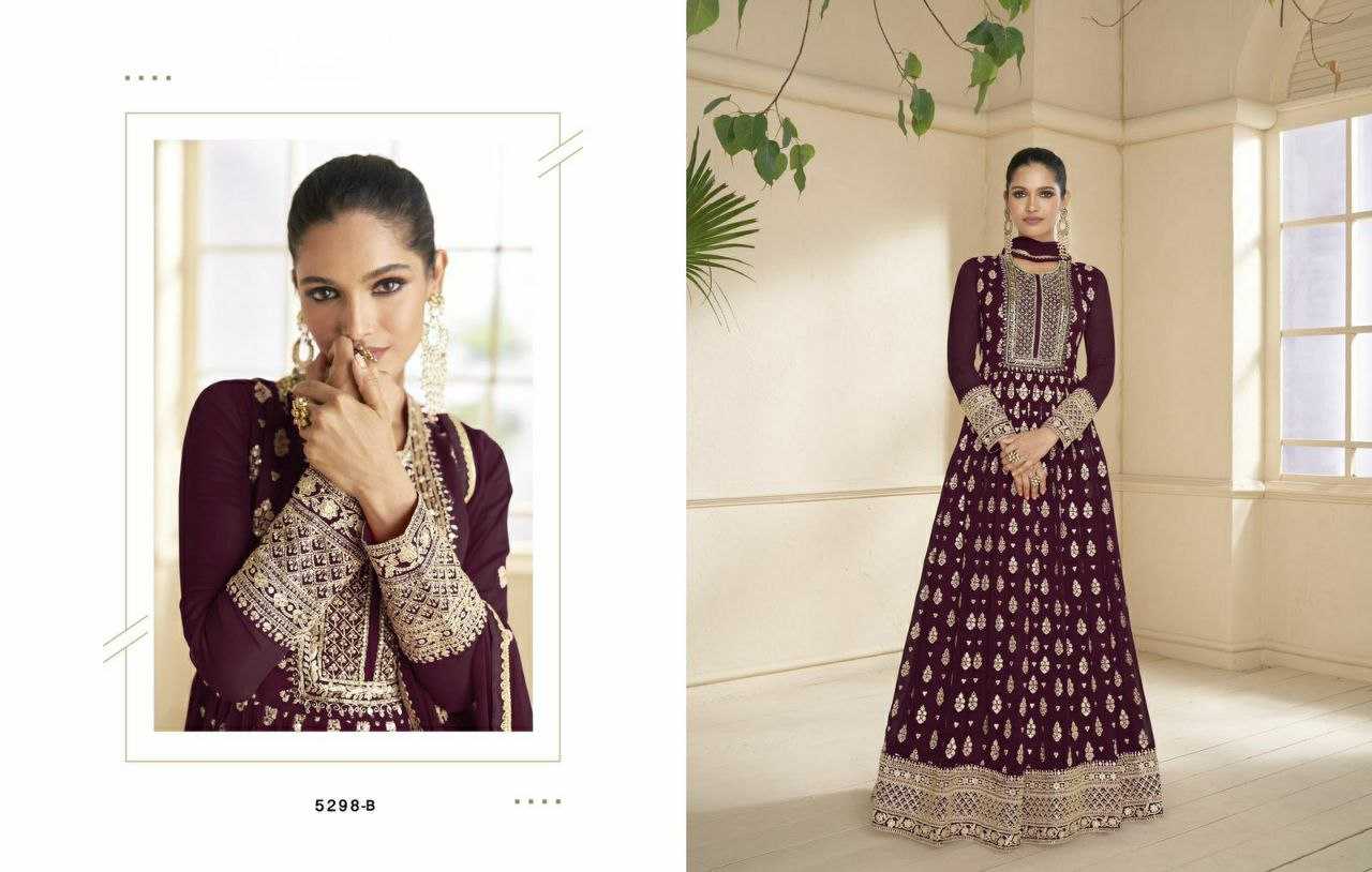 Ynf Faux Georgette RIN131 5298 Gowns Wholesale Embroidery Gowns Anarkali Gown Long Gowns Sequin Gowns Manufacturer