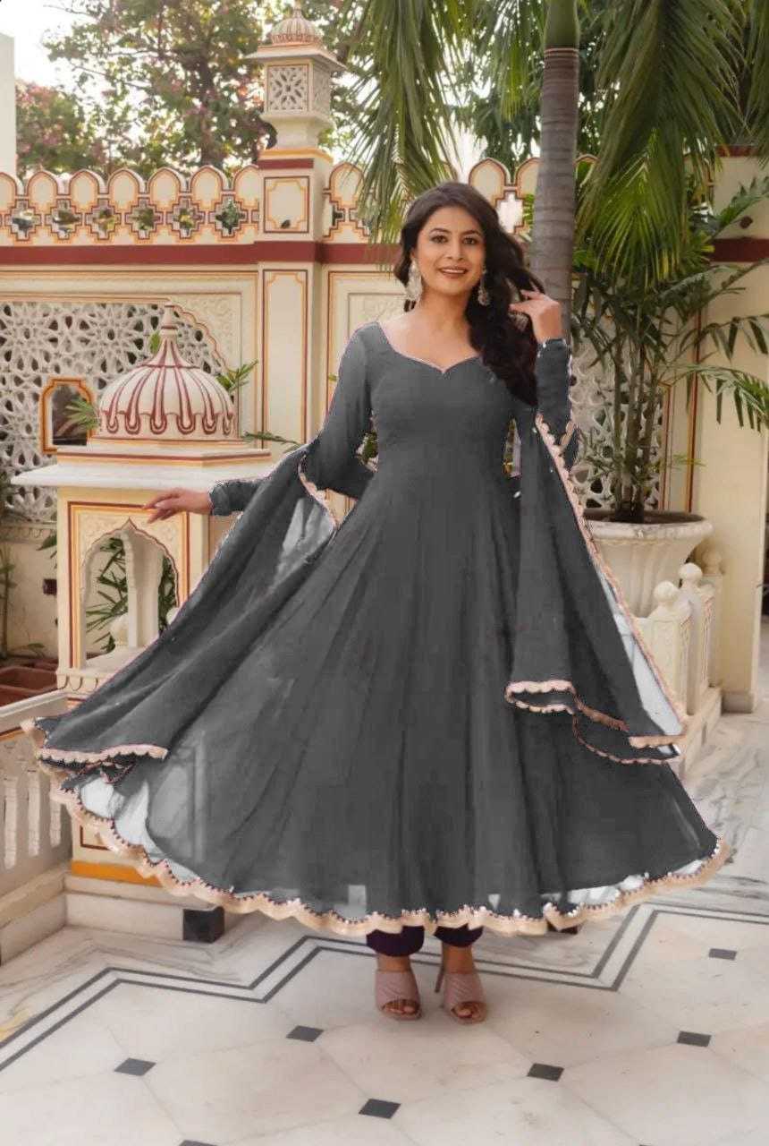 Ynf Faux Georgette RIN157 2969 Gowns Plus Size Collections Wholesale Party Gowns Georgette Gown Designer Gowns Manufacturer