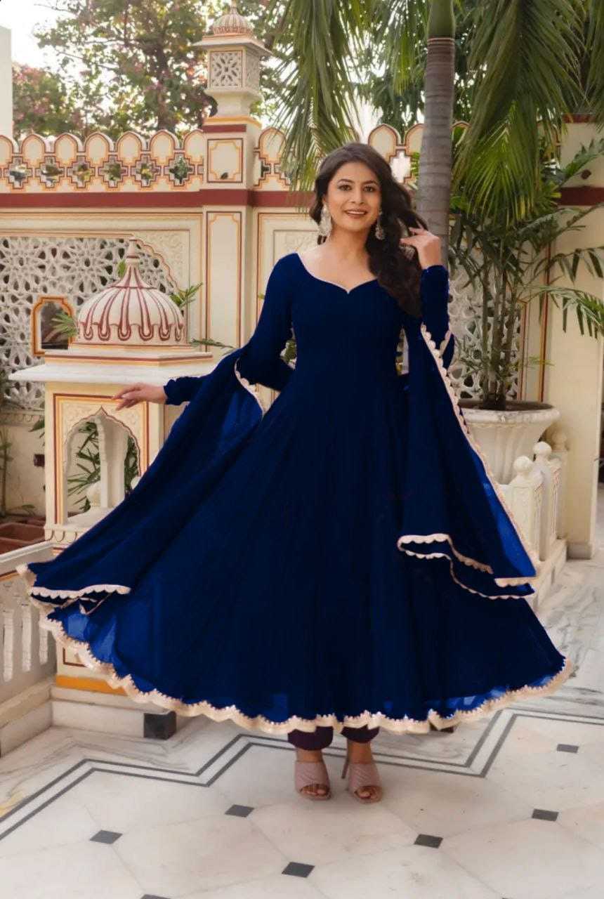 Ynf Faux Georgette RIN157 2969 Gowns Plus Size Collections Wholesale Party Gowns Georgette Gown Designer Gowns Manufacturer