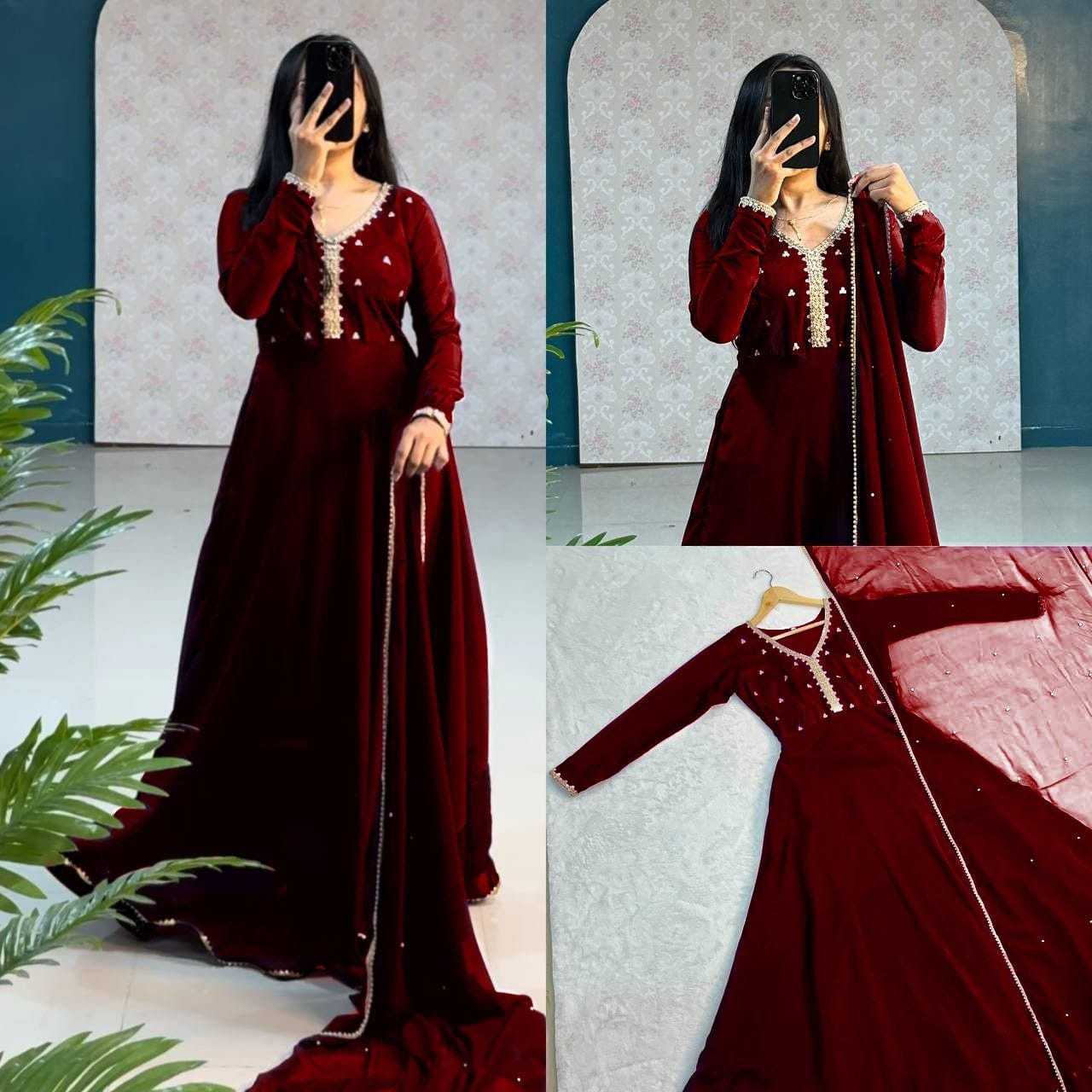 Ynf Faux Georgette RIN157 3002 Gowns Plus Size Collections Wholesale Party Gowns Georgette Gown Designer Gowns Manufacturer