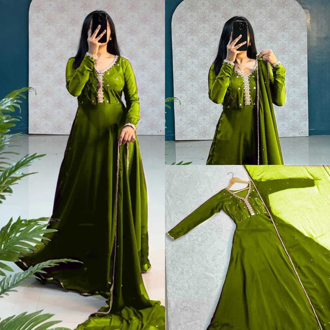 Ynf Faux Georgette RIN157 3002 Gowns Plus Size Collections Wholesale Party Gowns Georgette Gown Designer Gowns Manufacturer
