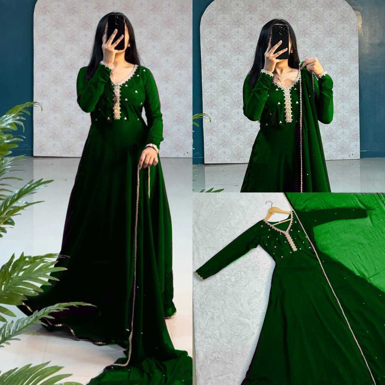 Ynf Faux Georgette RIN157 3002 Gowns Plus Size Collections Wholesale Party Gowns Georgette Gown Designer Gowns Manufacturer