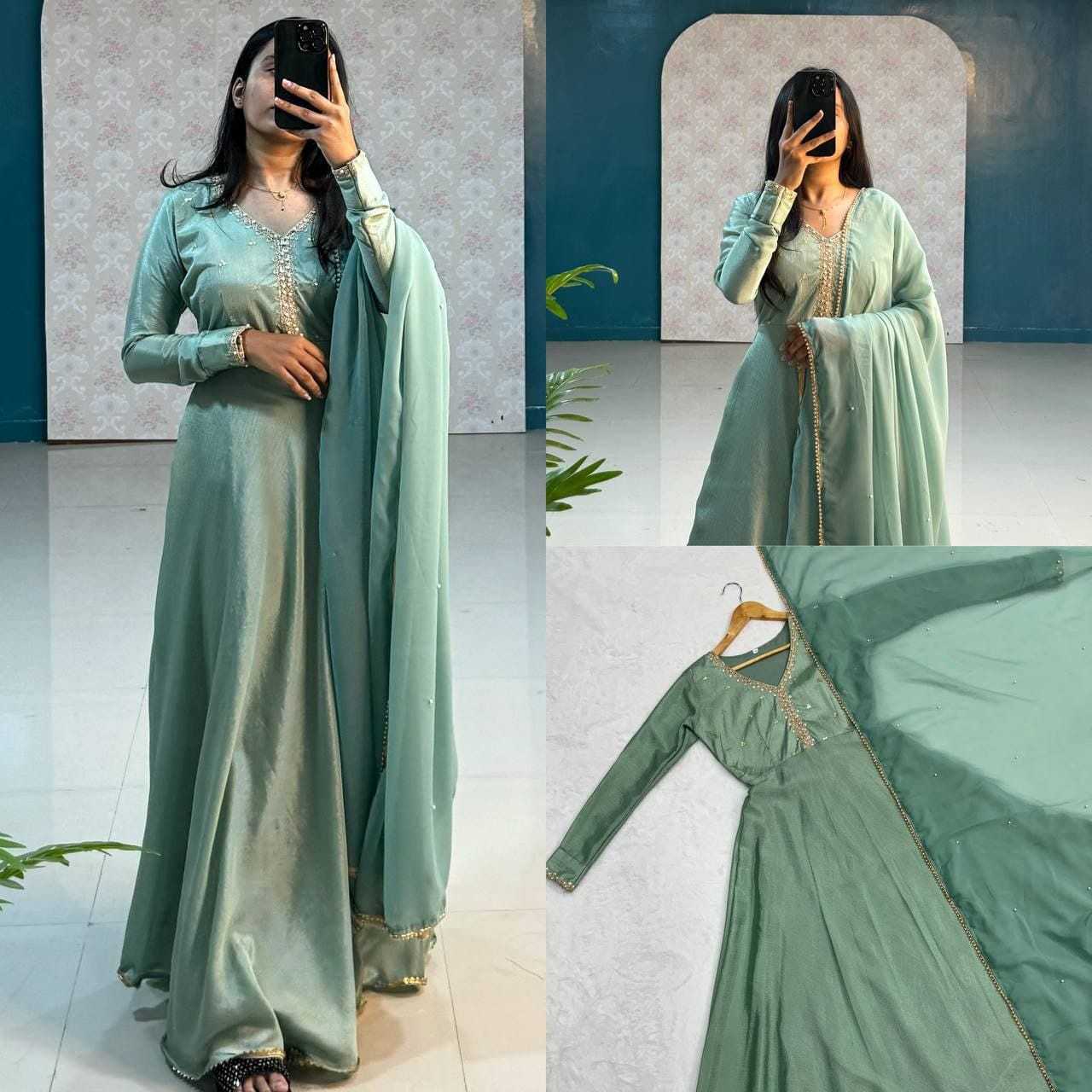 Ynf Faux Georgette RIN157 3002 Gowns Plus Size Collections Wholesale Party Gowns Georgette Gown Designer Gowns Manufacturer