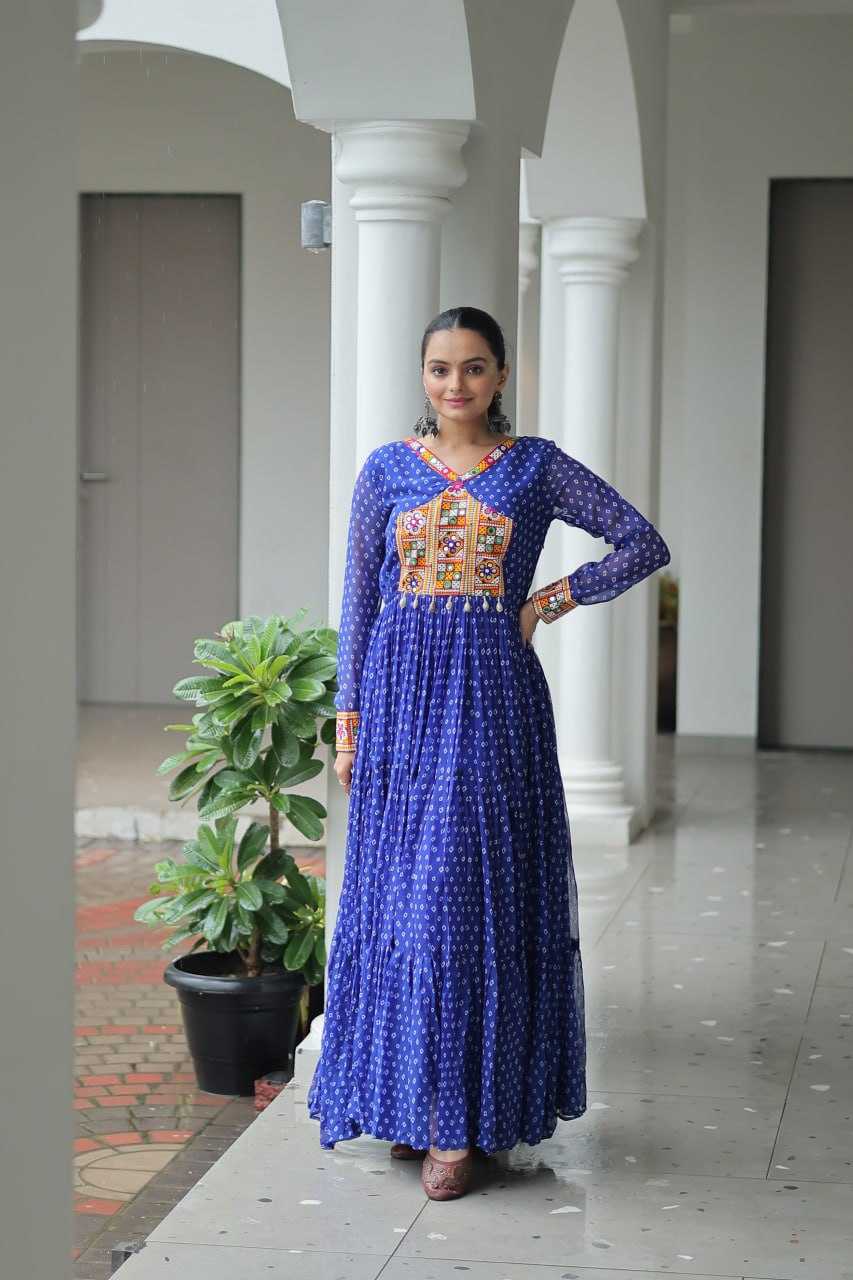 Ynf Faux Georgette RIN197 4826 Gowns Wholesale Embroidery Gowns Party Gowns Designer Gowns Manufacturer